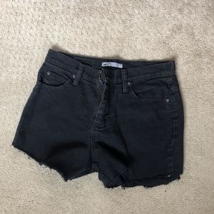 Black jean shorts